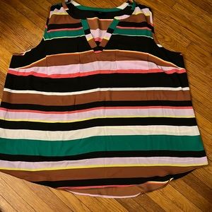Worthington stretch EUC sleeveless striped blouse 2x